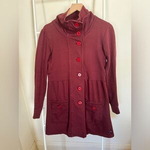 Prana Sylvie Knit Jacket - Maroon Size Small